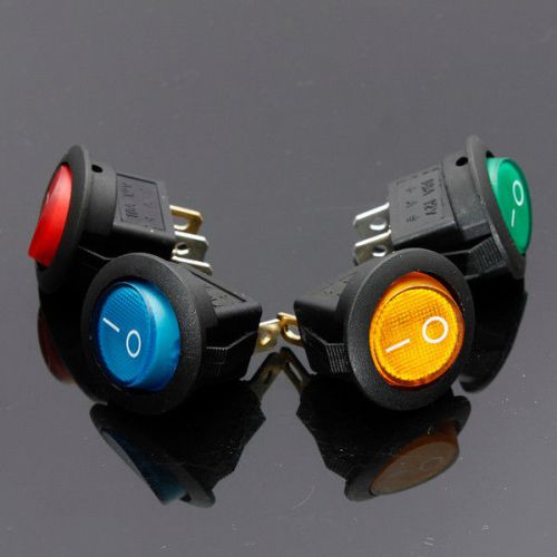 4x CAR BOAT TRUCK AUTO LED DOT LIGHT ROCKER ON-OFF TOGGLE SPST SWITCH 12V 4COLOR