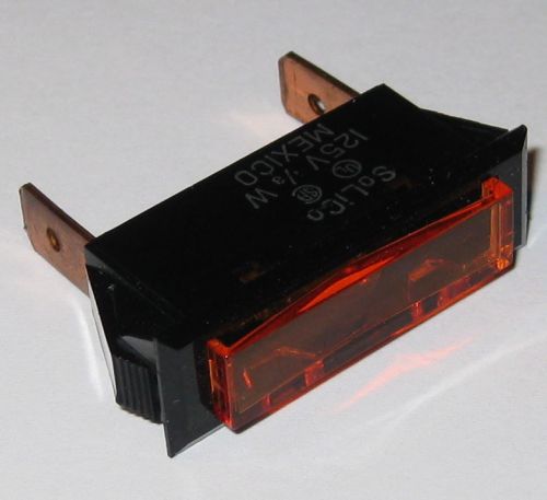 Solico series 33 amber rectangular panel mount indicator light - 125v neon for sale