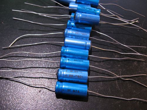 Qty 15 electrolytic capacitors 35uf 50v 85 deg c axial - nos for sale