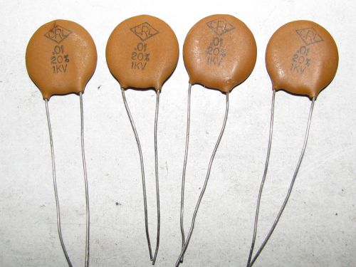 4 VINTAGE NOS CRL .01 1000VOLT DISC CAPACITORS TUBE TRANSISTOR  AMPLIFIER