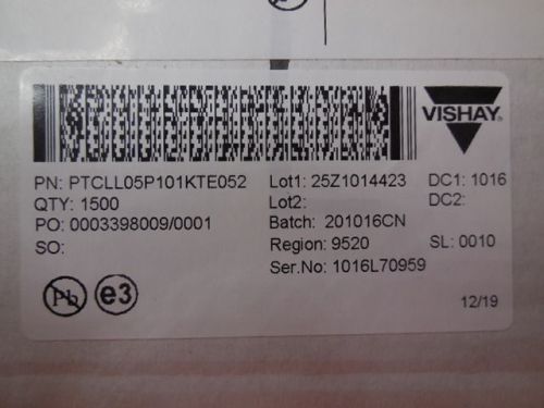 1500 pcs vishay ptc2l05p101kte052 for sale