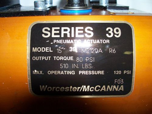 NEW WORCESTER / McCANNA 3039 PNEUMATIC ACTUATOR NNB