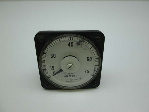 GENERAL ELECTRIC GE 50-103131-LSPB2 AB-40 0-75 A-C AMPERES METER D392551