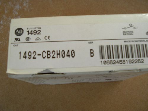 NEW IN BOX ALLEN BRADLEY 1492 CB2H040 1492CB2H040 2 POLE CIRCUIT BREAKER 4 AMP