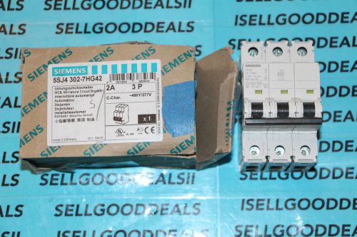 Siemens 5SJ4 302-7HG42 Miniature Circuit Breaker MCB 2 Amp 3 Pole 5SJ43027HG42