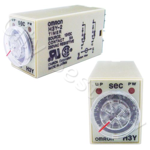 1 x H3Y-2 DC12V 10SEC 10S OMRON Relay Timer DPDT 8 PIN PYF08A PYF08A-E PYF08F