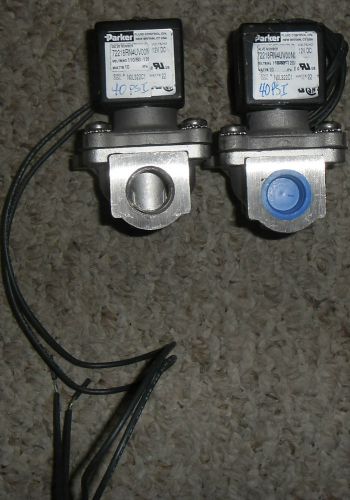 Lot of 2 Parker 1/2&#034; Stainless Body 12VDC Solenoid Valve 72218RN4UV00N NOL322C1