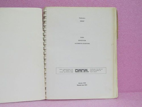 Dana manual 8100 series autom. counter instruction manual w/schematics (6/72) for sale