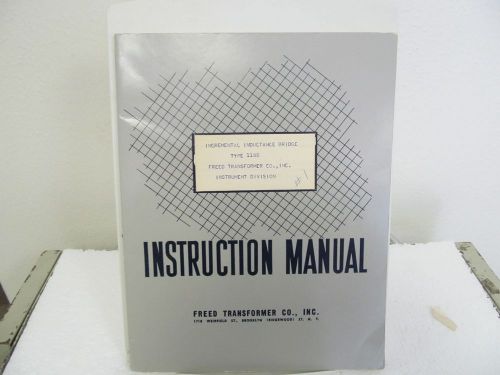 Freed Transformer 1185 Incremental Inductance Bridge Operation/Service Manual