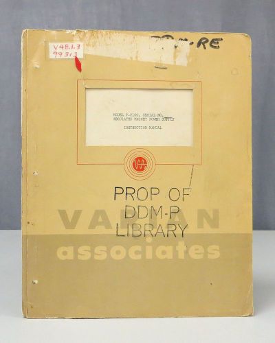 Varian Model V-2100 Regulated Magnet Power Supply Instruction Manual