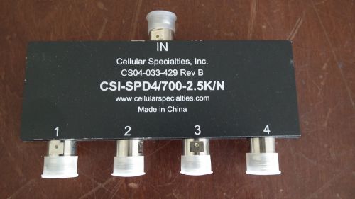 CELLULAR SPECIALTIES CSI-S4BSC 4-WAY SPLITTER POWER DIVIDER CS04-033-084