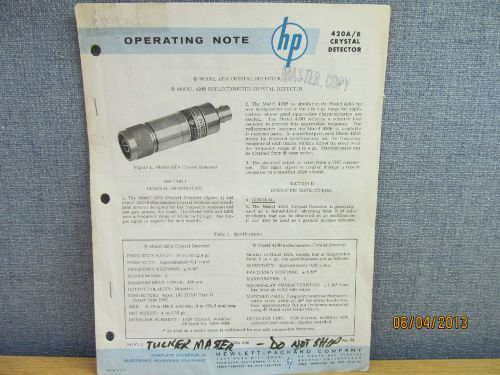 Agilent/HP 420A/B Reflectometer Crystal Detector Operating Note (09/1964)