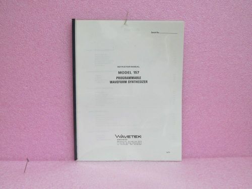 Wavetek Manual 157 Programmable Waveform Synthesizer Operating Manual Only