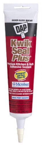 Dap Kwik Seal Plus, 5.5 OZ, Bisque, Kitchen &amp; Bath Microban Caulk 18536