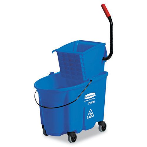 Rubbermaid commercial rcp758888blu wavebrake side-press wringer/bucket combo 8.7 for sale