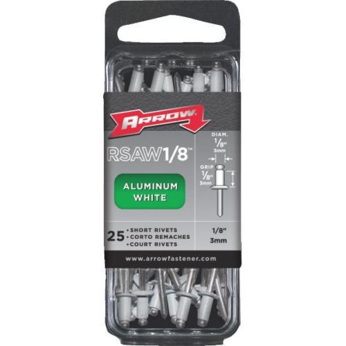 Arrow Fastener RSAW1/8 Rivets-1/8X1/8 WHT ALUM RIVET