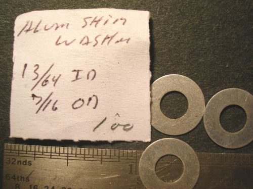 Aluminum shim washers 100 each 13/64 id-- 7/16 od for sale