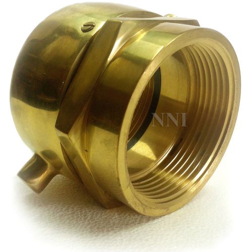 FIRE HYDRANT SWIVEL ADAPTER (OPEN SNOOT) 2 1/2 &#034; (F)NST x 2 1/2 &#034;(F)NPT- Polished Brass