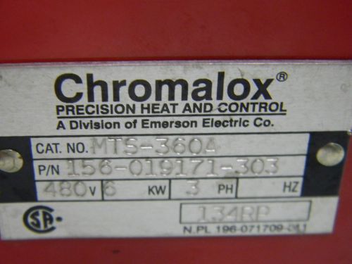 Chromalox heating mts-360a 480v 3 phase 7kw appx. 2 3/4&#034;  17&#034; element, new for sale