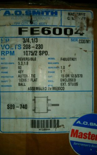 A.O. Smith f48u07a01 motor 3/4,1/3 hp 208-230 v 1075 rpm 2 speed new