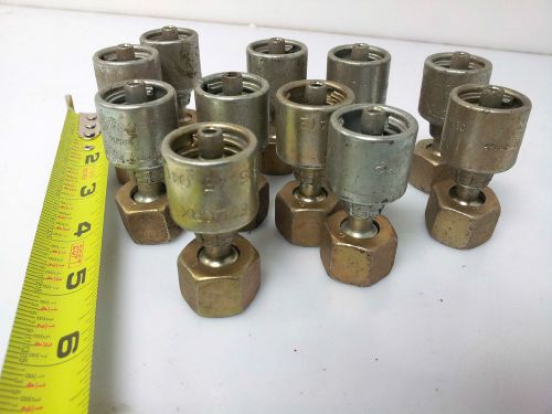 Lot of 10  G25645-0412 Mega-Crimp Coupling (4G-12FDL)Female DIN 24* Cone Swivel