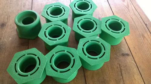 Nibco chem-aire 2 x 1&#034; reducer bushing spig-soc cf00670 green sch 80 fitting for sale