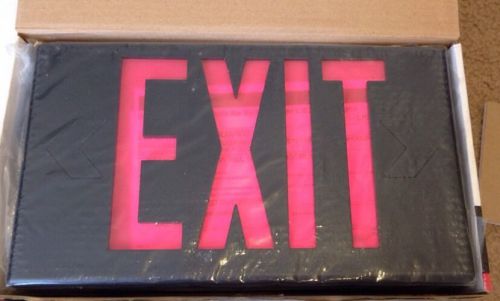 Sure-Lites LPX70RBK Polycarbonate LED Exit Sign Black Housing NEW Red Letters