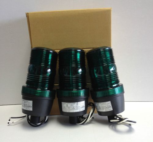 LOT OF 3 BRAND NEW GREEN WARNING STROBE LIGHT/VISUAL SIGNALING APPIANCE