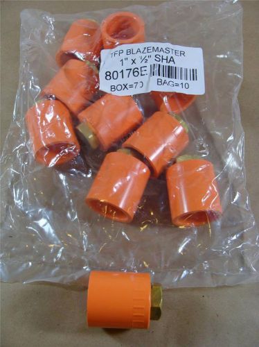 (10) tyco blazemaster cpvc fire sprinkler head adapter 1&#034; x 1/2&#034; threaded 80176e for sale