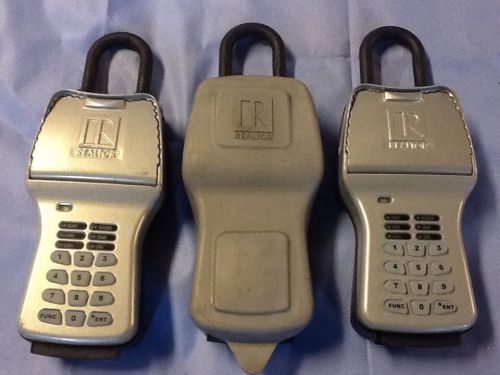 Lot of 3 Sentrilock Realtor Lockboxes!  No code.  Dead Battery?