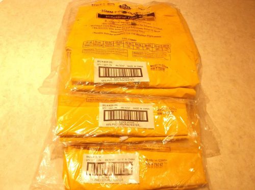 Lot of 3 West Chester Yellow Unisex 3-piece Industrial Rain Suit 35mil 2XL