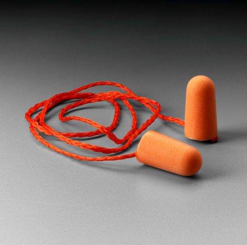 25 Pairs (50 Plugs) 3M™ 1110 Corded Foam Earplugs, Hearing Conservation