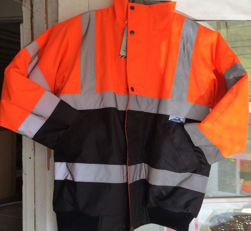 2XLarge Orange High Visibilty Class 3 Safety Bomber Jacket -