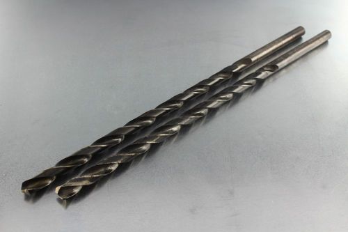 Extra length hss straight shank twist drills 19/32&#034; x 18&#034; for sale