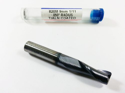 9mm GARR Carbide 820M 45130 TIALN  .050CR 2 Flute End Mill (L489)