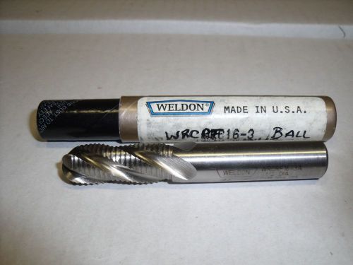 1/2&#034; x 1/2&#034; x 1-1/4 x 3-1/4 COBALT 4 FL BALL  Weldon Fine Rougher End Mill-  E58