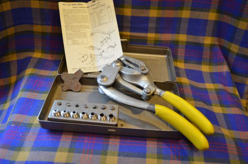 Vintage Roper Whitney No. 5 JR. Hand Punch &amp; Die Set + Instruction MADE USA