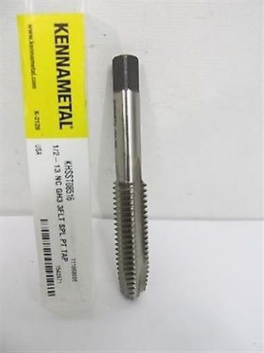 Kennametal KHSST08516, 1/2&#034;-13, NC, 3 Flute, Spiral Point Hand Tap