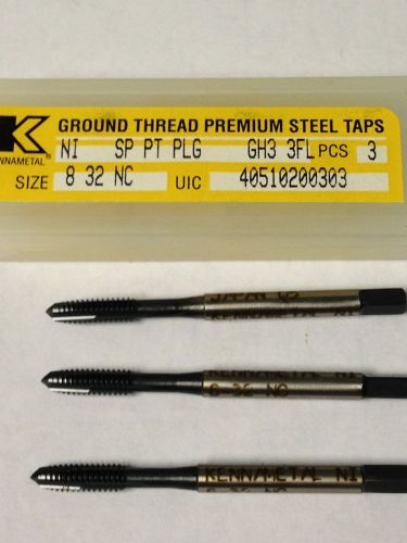 8-32 3flute gh3 spiral point plug rh hsse kennametal (12 taps) for sale