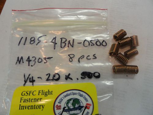 1/4-20 x 2d (.500&#034;) phosphorous bronze free running inserts, 1185-4bn-0500 for sale