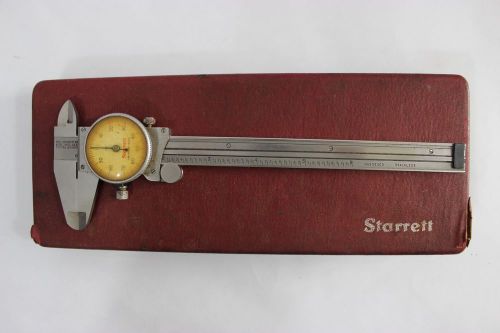 Starrett 120 Dial Caliper, Stainless Steel, Yellow Face, 0-6&#034; Range, +/-0.001&#034;