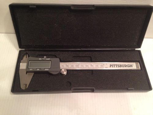 Pittsburgh 6&#034; Digital Metric SAE Fractional Caliper 68304 W/ Case Gently Used