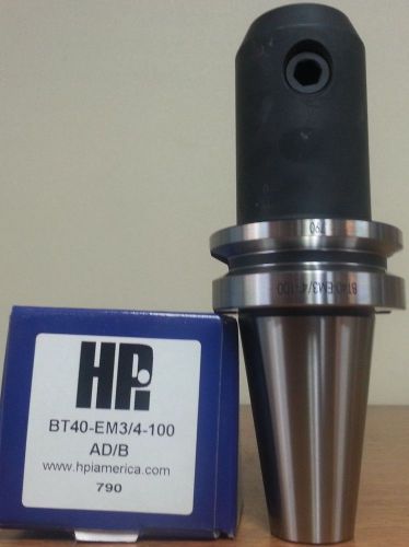 HPI Pioneer BT40 3/4&#034; End Mill Holder 3.94&#034; Coolant Thru DIN AD/B **NEW**