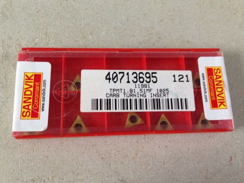 NEW!! Sandvik Coromant Turning Insert, TPMT 1.8(1.5)1-MF 1025, Pack of 10