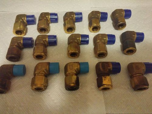 15 PARKER 8-6 CBZ-B  MALE ELBOW BRASS 1/2 TUBE X 3/8 NPT