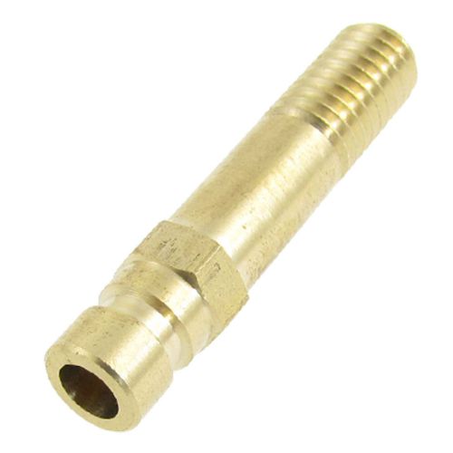 Gold Tone Quick Fitting 9mm Dia Coarse Thread Brass Mould Hose Pipe
