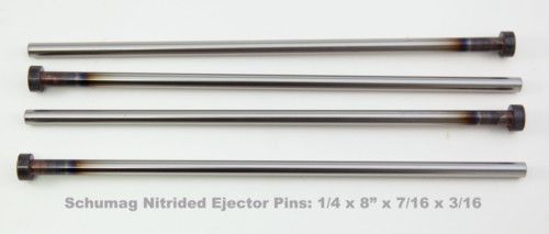SCHUMAG Nitrided Ejector Pins (1/4 x 8&#034; x 7/16 x 3/16)