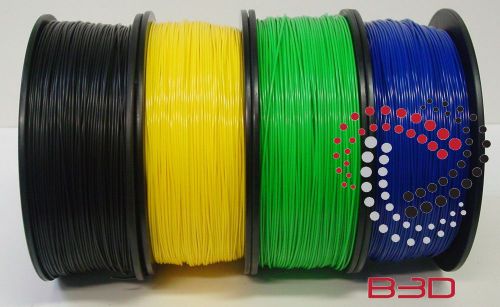 1.75 mm filament 4 3d printer.abs black, yellow, green &amp; blue bundle spools for sale