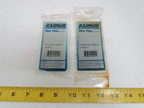 Radnor 64005010 shade 12 hardened glass filter plate welding lens 2x4-1/4&#034; 2pcs for sale