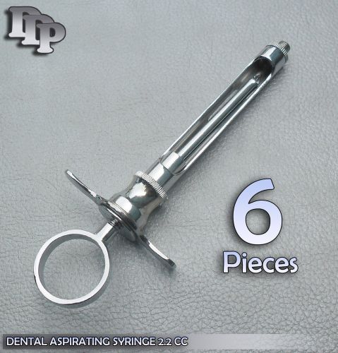 6 Dental Aspirating Syringe 2.2 CC. Dentist Surgical Istruments